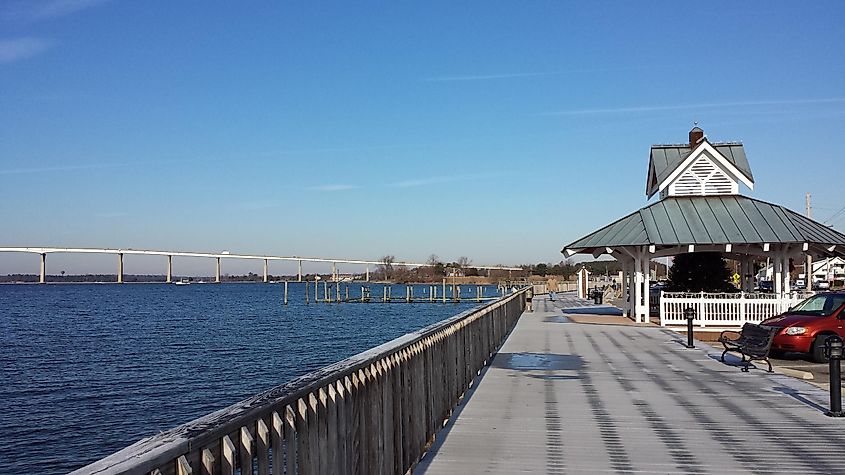 Boardwalk in Solomon's Island, Maryland,