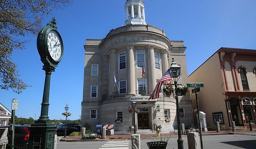 Bath's Davenport Memorial City Hall, Maine, USA