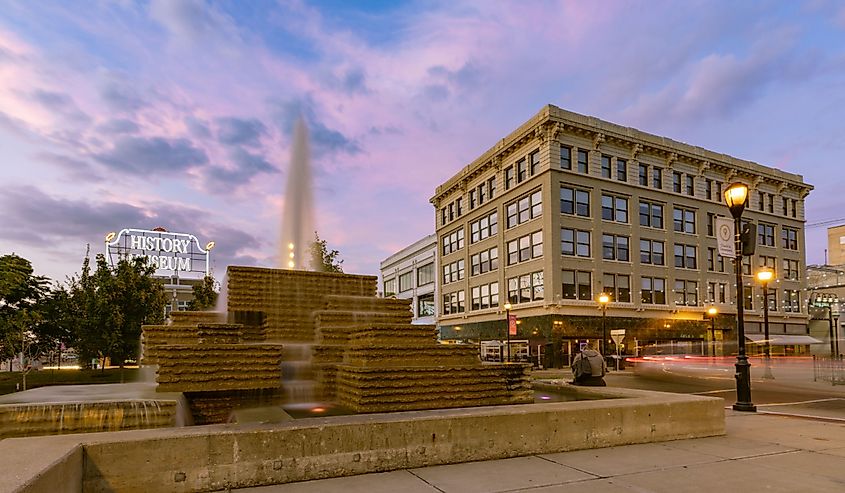 Sunset with downtown Springfield Missouri skyline