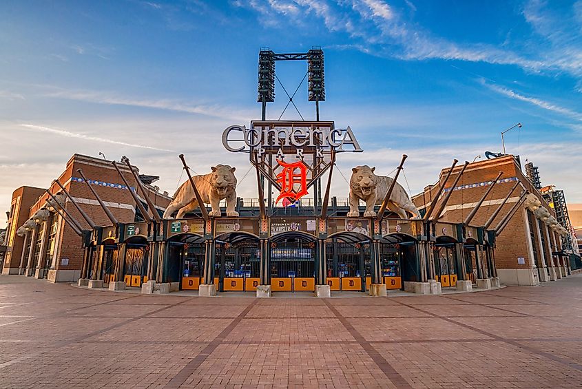 Comerica Park is the home of Detroit Tigers baseball team. 