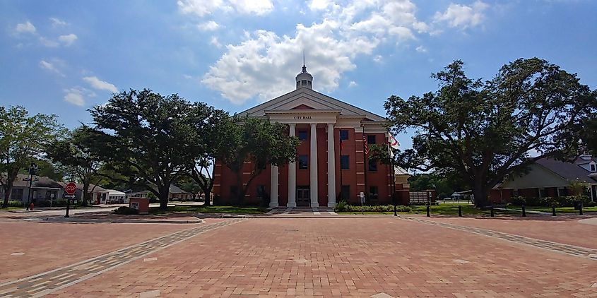 Square in front of the town hall in Katy, Texas. 