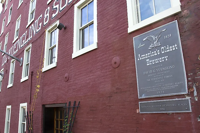 Exterior of the Yuengling Brewery in Pottsville, PA