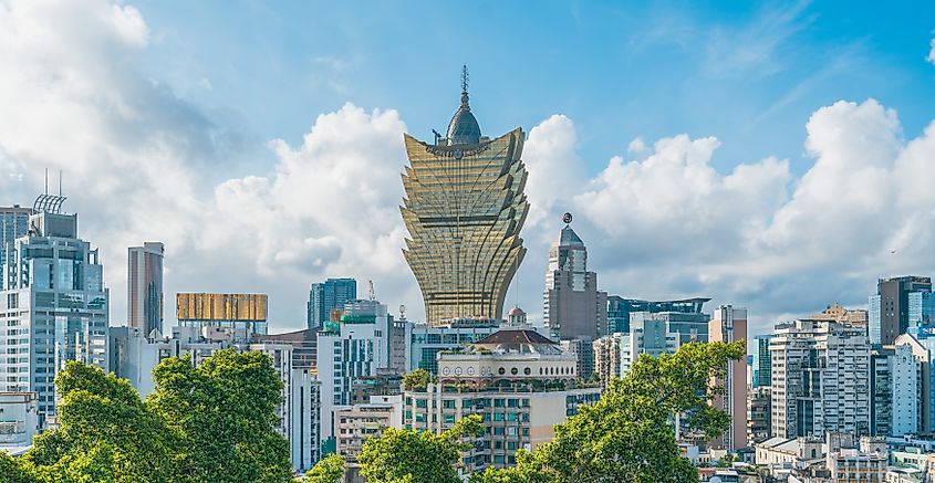 Macau seeing view Grand Lisboa Hotel. Editorial credit: AfriramPOE / Shutterstock.com