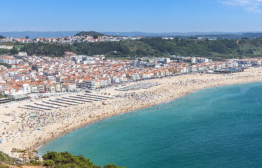 The coast at Nazaré, Portugal. 