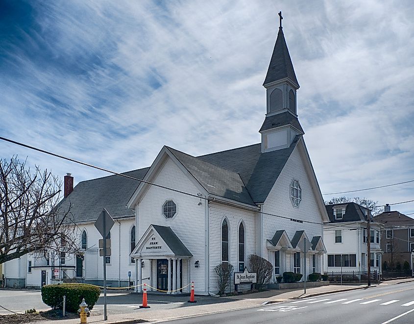 St. Jean Baptiste Church on Main Street, Warren, Rhode Island
