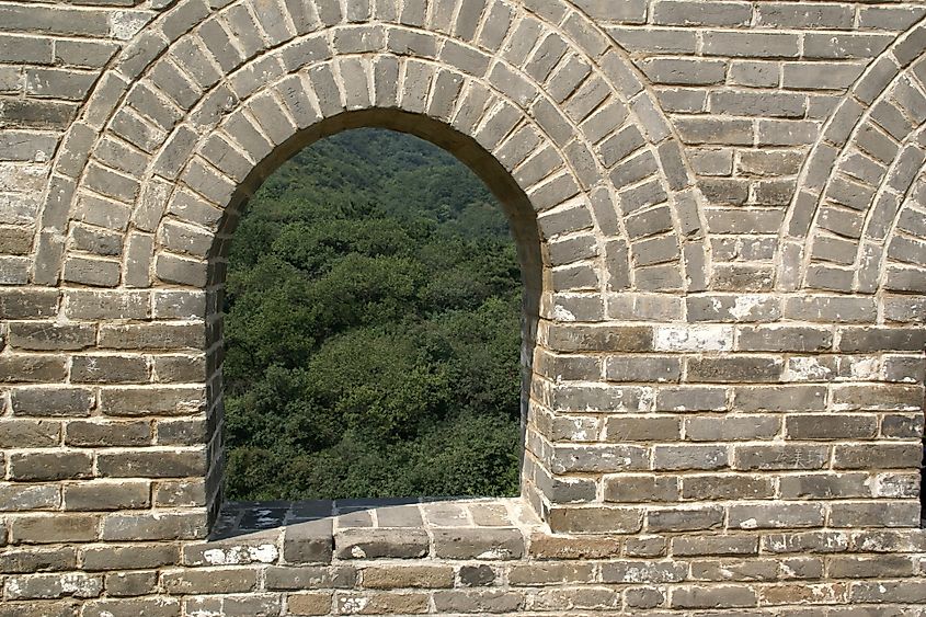 Bricks of the wall held together by sticky rice mortar