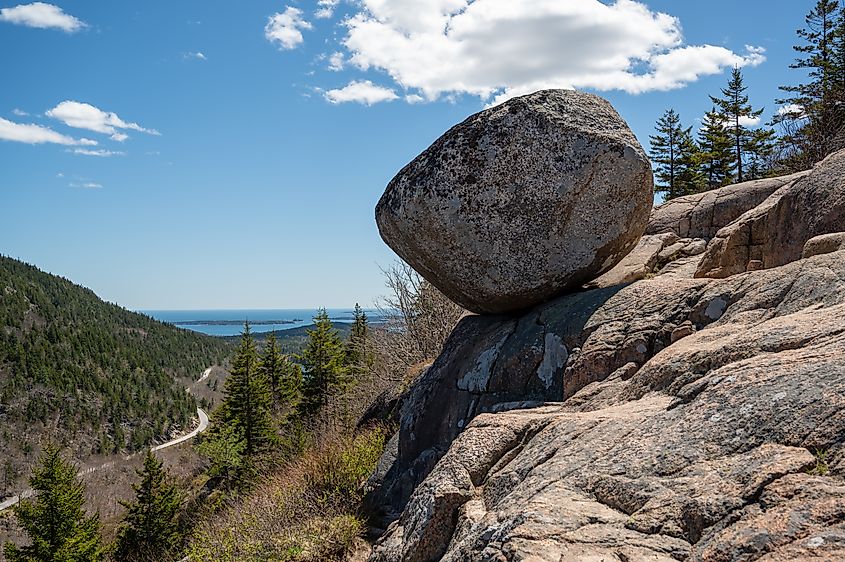 View of Bubble Rock in Maine.