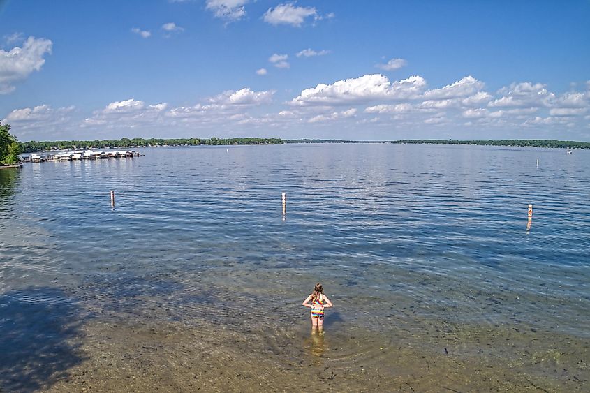 Lake Okoboji is a popular tourist area known as the Great Lakes of Iowa.