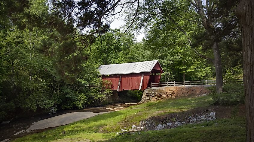 Last remaining covered bridge in Landrum, South Carolina.