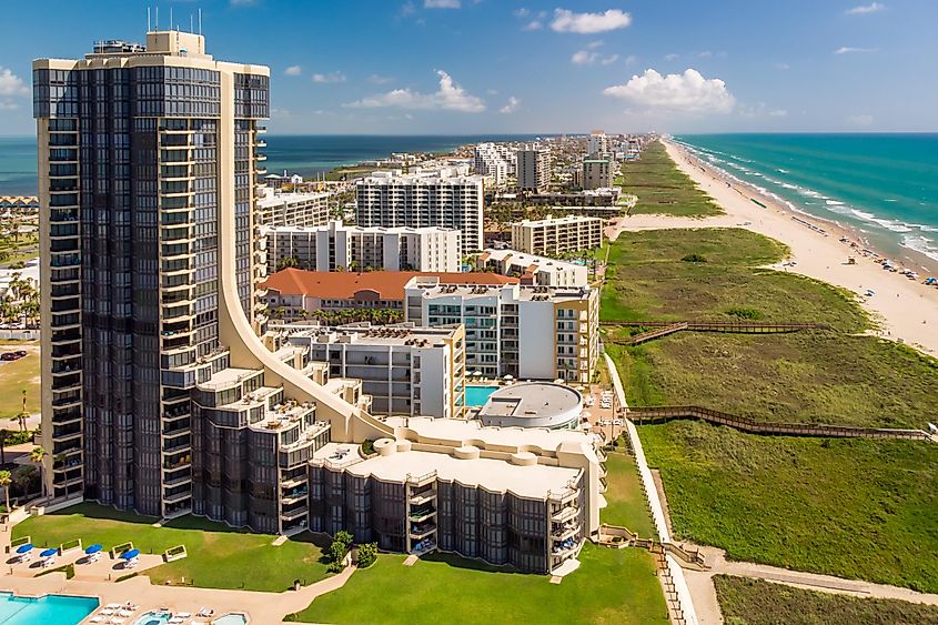 South Padre Island, Texas on a sunny day.