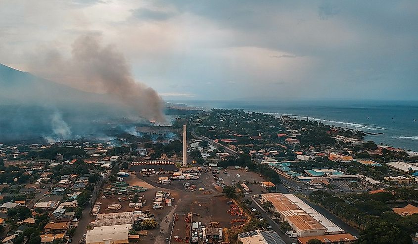 Brush fire in Maui, which came very close to destroying the Lahainaluna neighborhood.