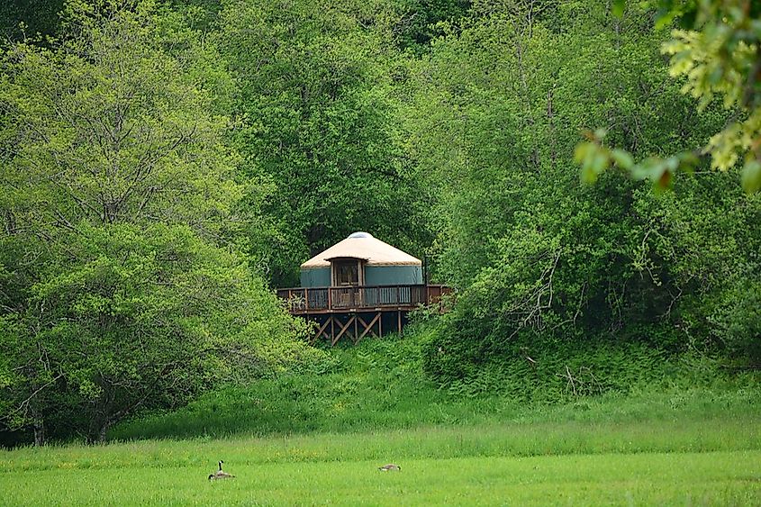 Yurt Village, River Meadows Park, Arlington, Washington. 