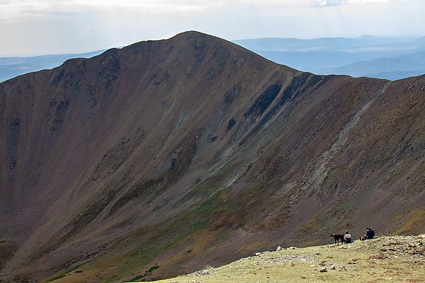 The Sangre de Cristo mountain range in Taos, New Mexico in the Rocky Mountains as seen from Wheeler Peak.