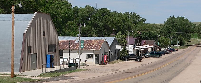 View of downtown Arthur in Nebraska.