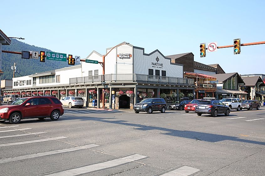 Historic downtown in Jackson, Wyoming, USA.