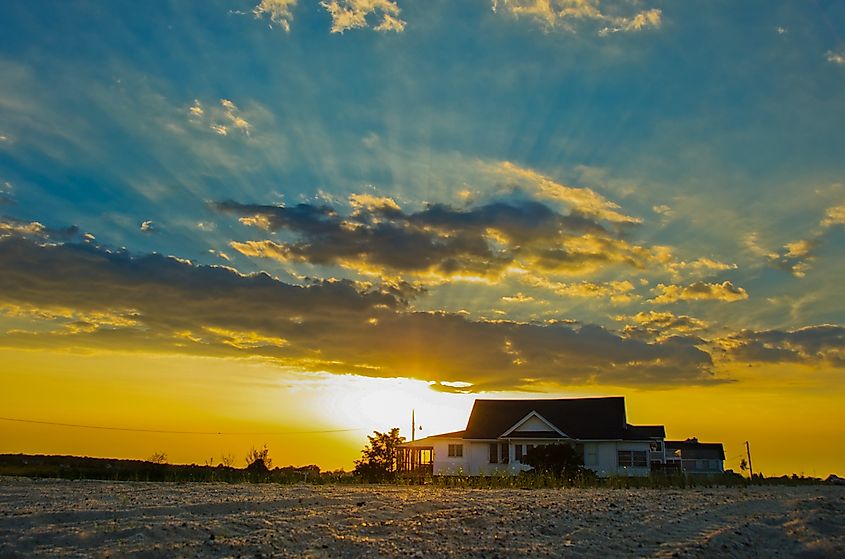Sunset at Bowers Beach, Delaware.