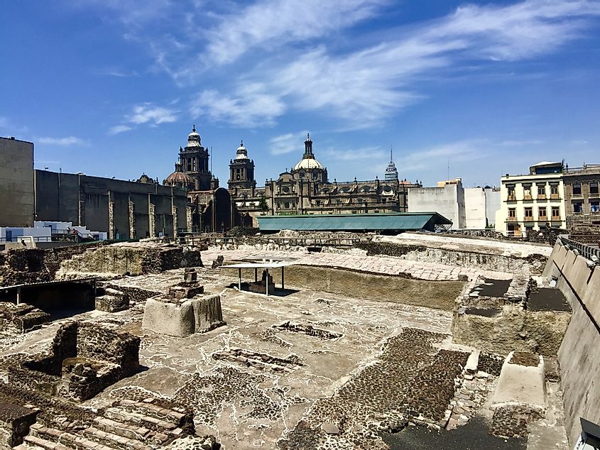 Ruins of Tenochtitlan in Mexico City