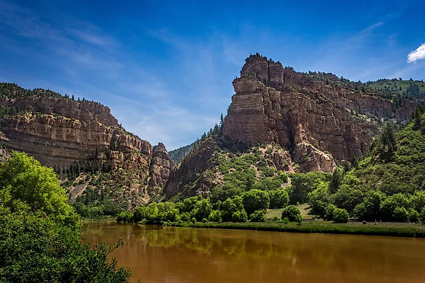 Colorado River flowing through the Glenwood Canyon