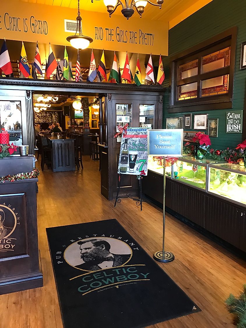 Celtic Cowboy Pub and Restaurant in the Arvon Block on First Avenue South in Great Falls, Montana.