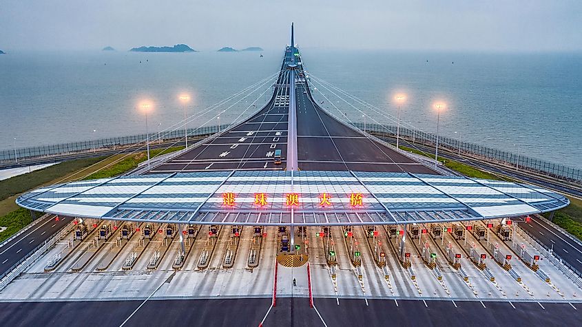 The impressive Hong Kong Zhuhai-Macao Bridge, China.