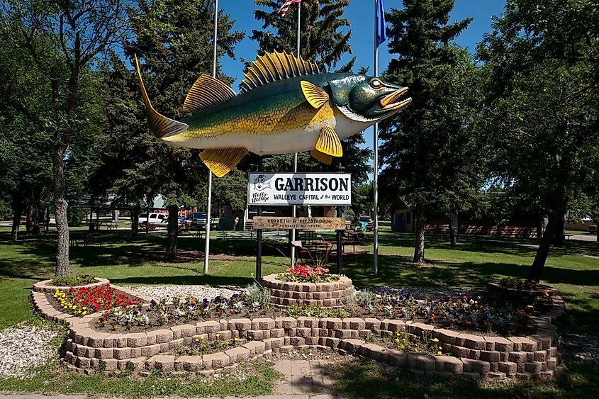 Walleye statue in Garrison, North Dakota. Image credit Andrew Filer via Flickr.com