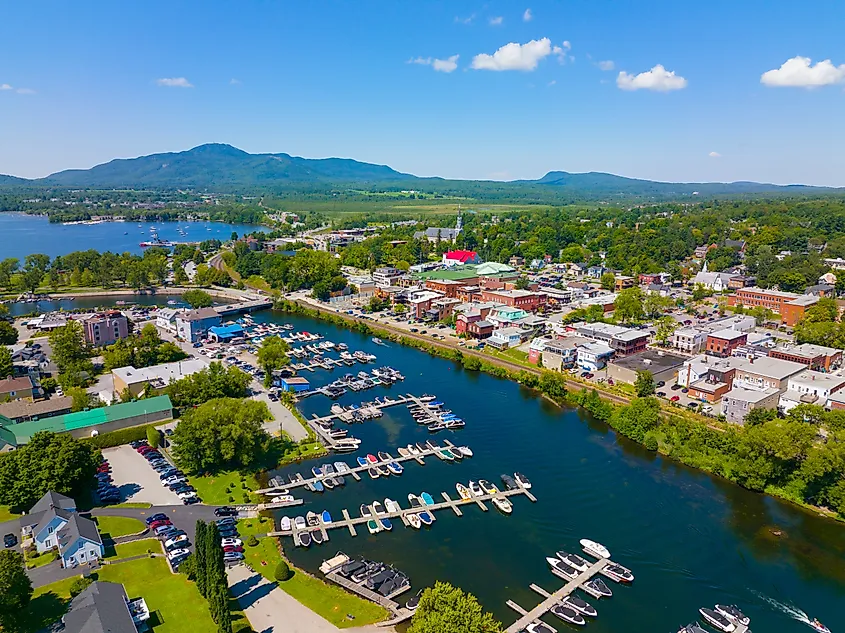 Aerial view of Magog, Quebec, Canada.