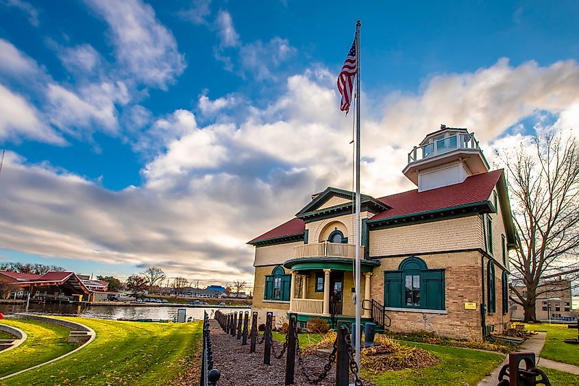 The town of Michigan City, Indiana, on Lake Michigan