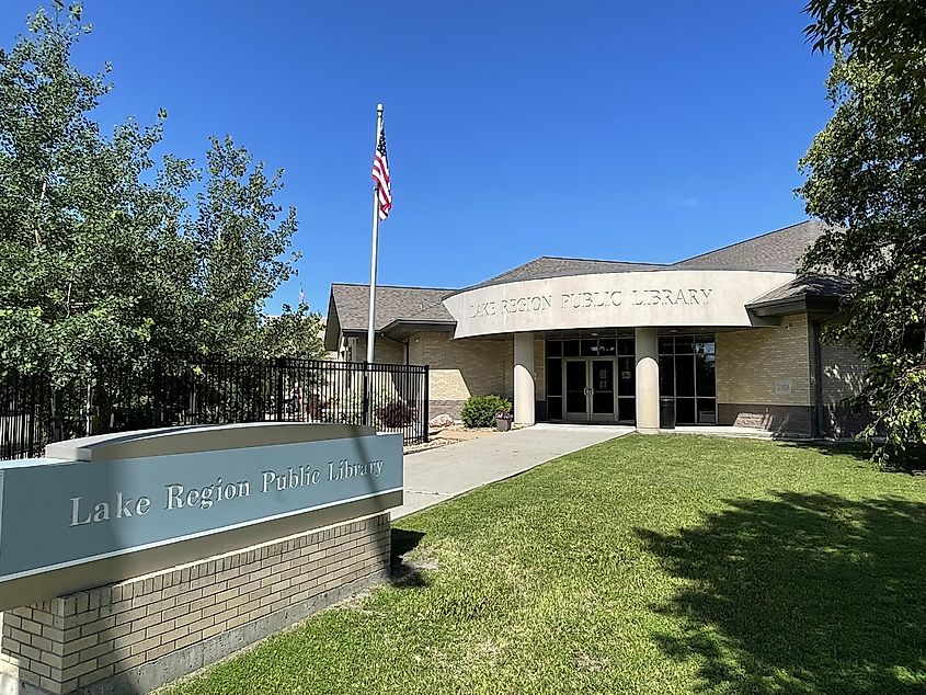 Lake Region Public Library in Devils Lake, North Dakota, providing a hub for learning and community engagement amidst the scenic surroundings of the lake region.