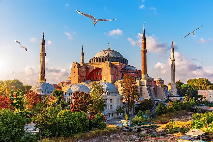 The Hagia Sophia mosque in Istanbul (formerly Constantinople) was completed in 360 CE.