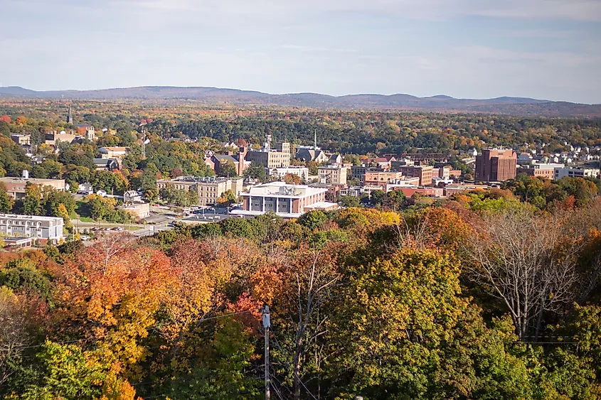 Fall scenery at Bangor, Maine.