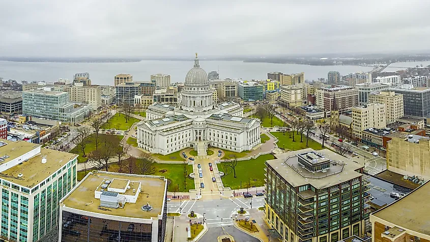 State Capitol Building in Madison, Wisconsin.