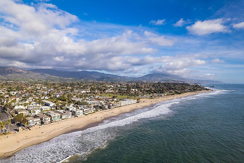 Aerial view of Carpinteria, California.