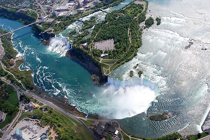 Niagara Falls from Helicopter view