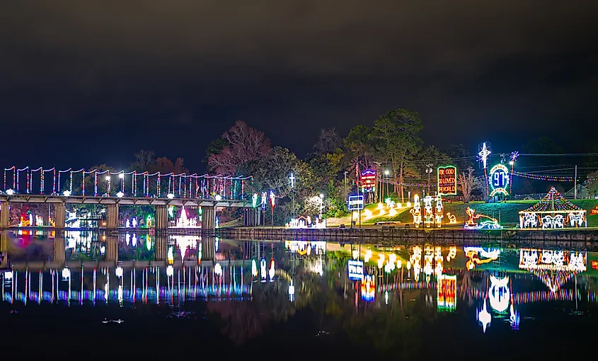 Light display in Natchitoches, Louisiana. 