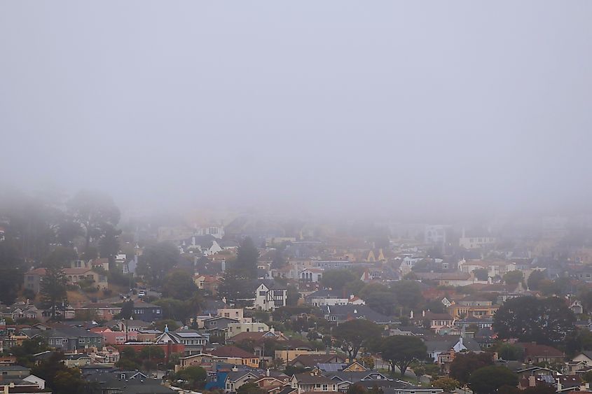 Foggy day in San Francisco, California