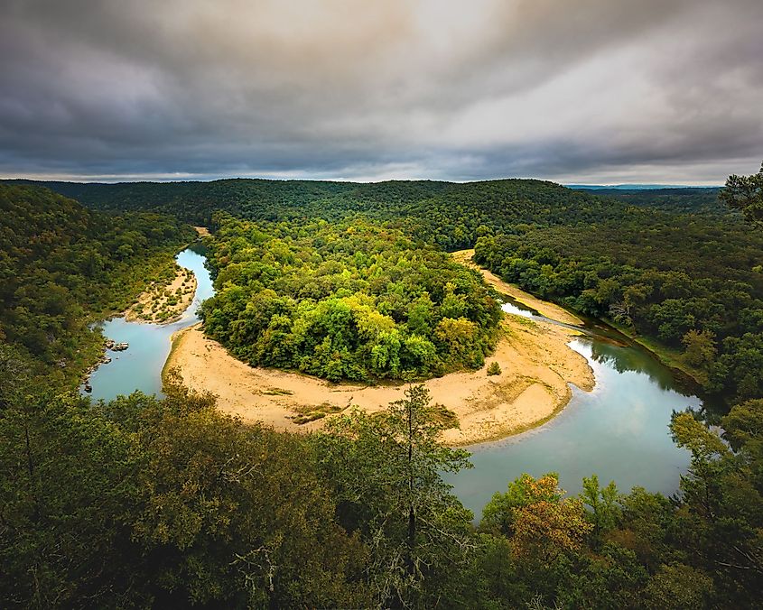 Buffalo River Horseshoe Bend in Arkansas Ozark Mountains