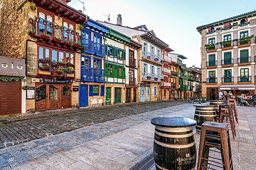 Traditional Architecture in Hondarribia, Basque Country, Spain.