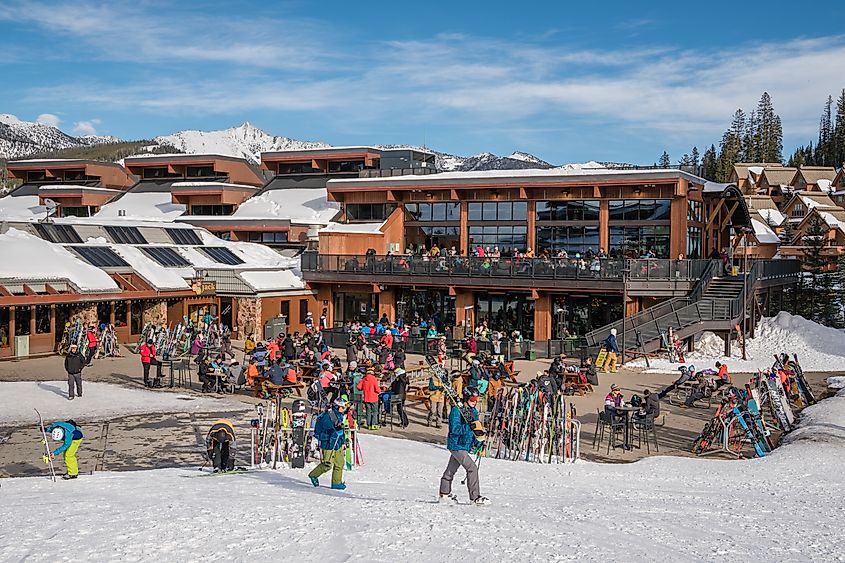 Ski lodge in Big Sky, Montana. Editorial credit: Heidi Besen / Shutterstock.com.