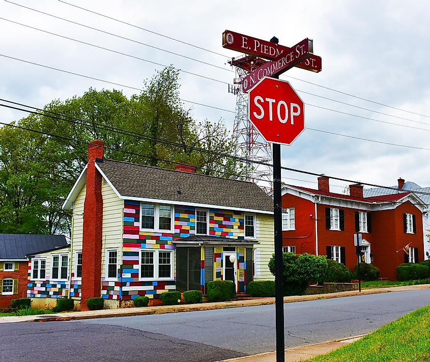 A cute and colorful street in Culpeper, Virginia.