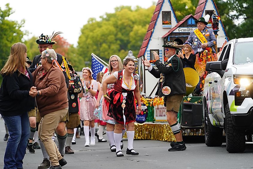 La Crosse, Wisconsin USA - October 1st, 2022: The community held a German fest parade during Oktoberfest, via  Aaron of L.A. Photography / Shutterstock.com