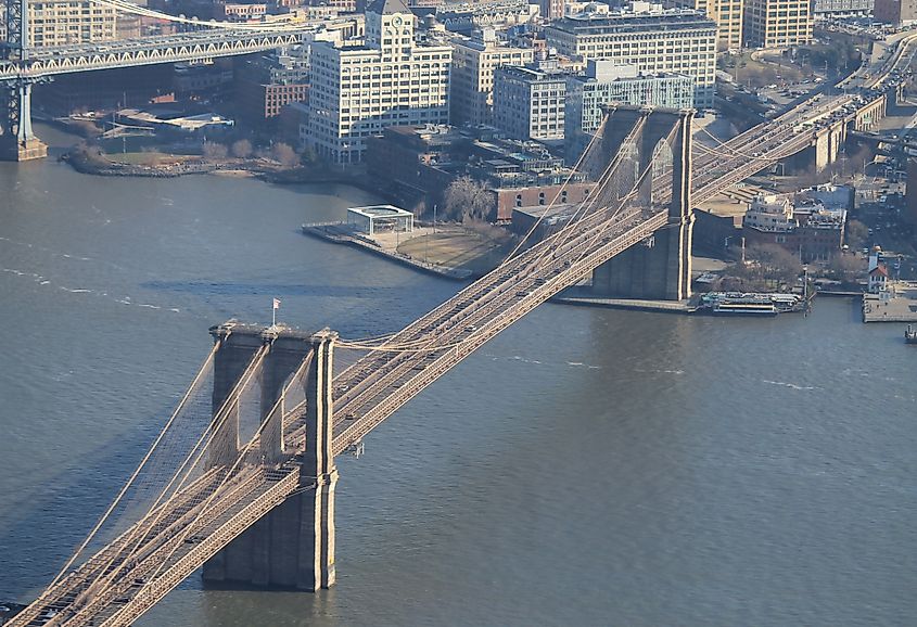 Brooklyn Bridge seen from One World Trade Center.