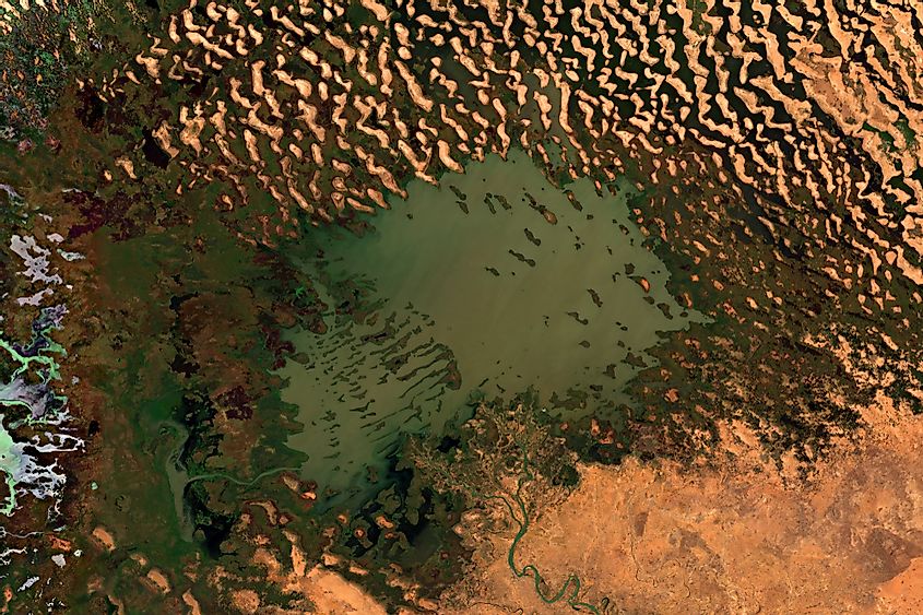 Lake Chad in Africa seen from space - contains modified Copernicus Sentinel Data (2019)