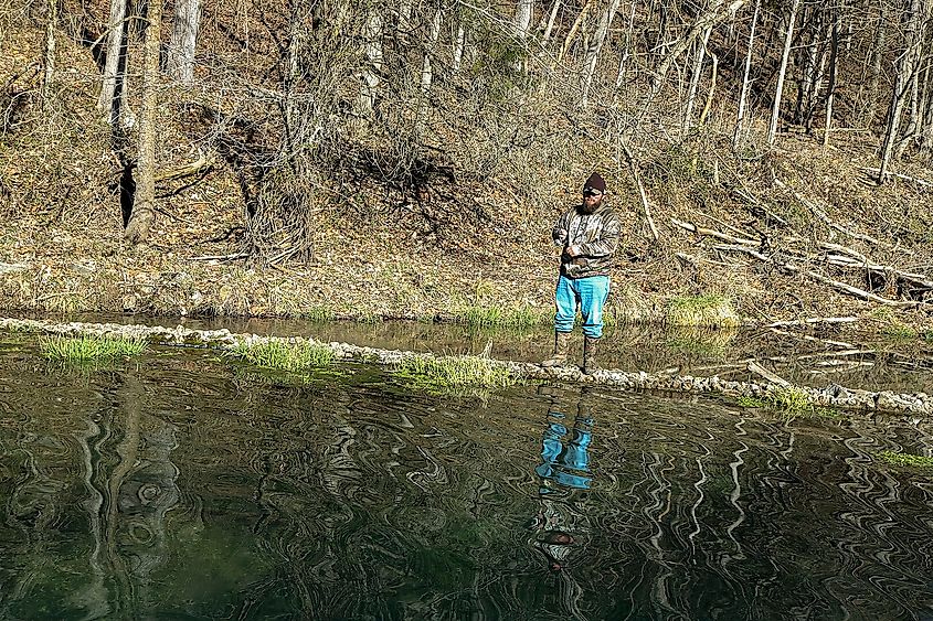 Fishing at Roaring River State Park.