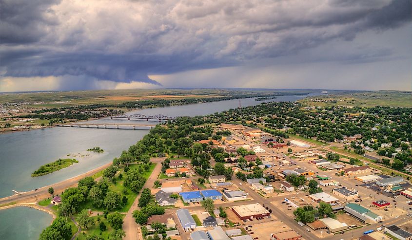 Pierre is the State Capitol of South Dakota on a stormy day