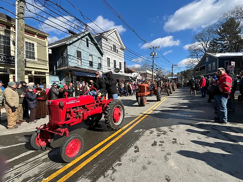 Tractor parade in Chester, Connecticut.