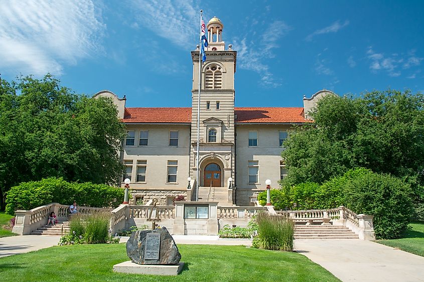 Administration building on a college campus in Golden, Co, USA.