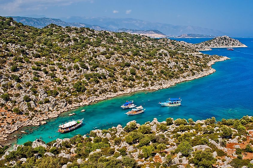 The Mediterranean coast of Turkey.