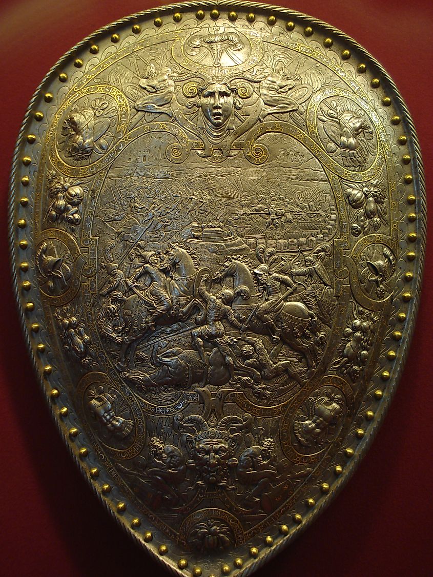 A shield of Henry II of France depicting Hannibal's victory at Cannae.