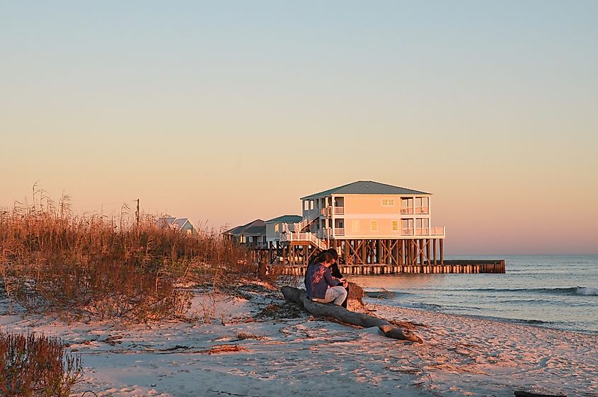 A beautiful beachside in Duaphin Island, Alabama