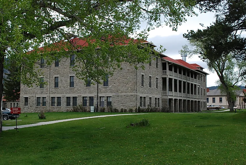 Historic Fort Yellowstone at Mammoth Hot Springs in Yellowstone National Park.
